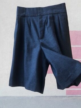 Giorgio Sant'Angelo Vintage 80’s Black Wool Lined Shorts Culottes size 12